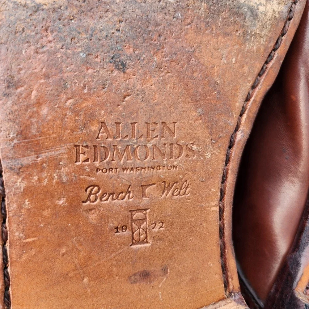 ALLEN EDMONDS CLARKSTON - Mens 12 D - Brown Derby Brogue USA Dress Shoes Preppy